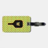 Pickleballen en paddle-monogram (groen) bagagelabe bagagelabel (Achterkant horizontaal)