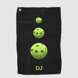 Pickleballen Groene Initialen Sweat Towels Golfhanddoek