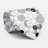 Pickleballen Zwart-wit Stropdas (Opgerold)