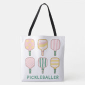 Pickleballer Accessoires Boodschappentas Tote Bag (Voorkant)