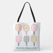 Pickleballer Accessoires Boodschappentas Tote Bag (Achterkant)