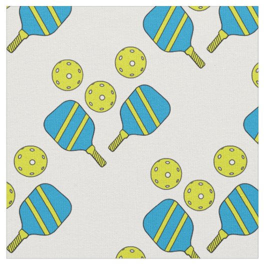 Pickleballetjes en paddles-patroon, aangepaste ach stof (Close Up)