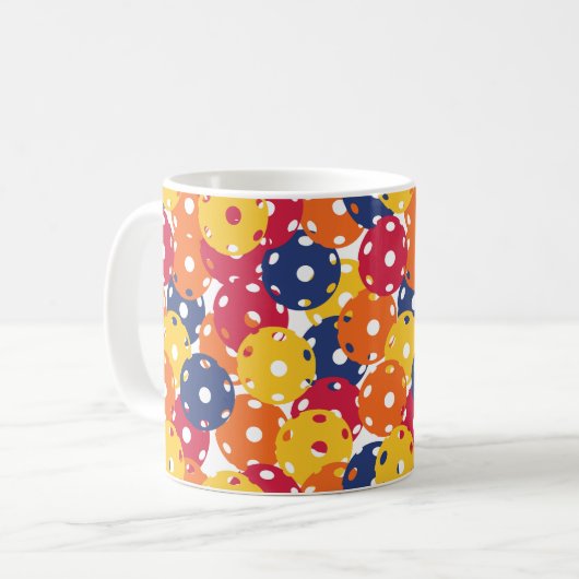 Pickleballetjes mengen op wit 2 koffiemok (Voorkant links)