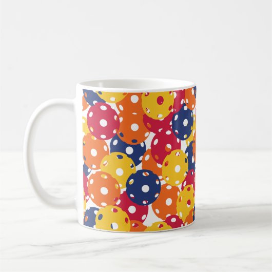 Pickleballetjes mengen op wit 2 koffiemok (Links)