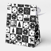 Pickleballetjes Merry Kerstmis 🎄 zwart-wit Bedankdoosjes (Achterkant)