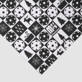 Pickleballetjes Merry Kerstmis 🎄 zwart-wit Tissuepapier (Detail)