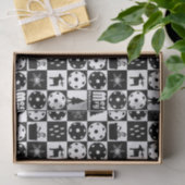 Pickleballetjes Merry Kerstmis 🎄 zwart-wit Tissuepapier (Geschenk)