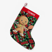 Pickleball🎄Gingerbread Paddle Power Kleine Kerstsok (Voorkant (Hangend))