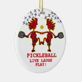Pickleballl Live Laugh Play Ceramic Ornament (Rechts)