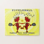Pickleballl Paddles goed met anderen Jigzaag Puzzl Legpuzzel (Horizontaal)