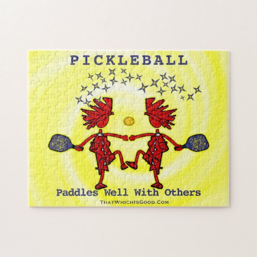 Pickleballl Paddles goed met anderen Jigzaag Puzzl Legpuzzel (Horizontaal)
