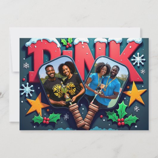 Pickleball🎅Let’s Rally ‘Til the Snow Melts Feestdagenkaart (Voorkant)