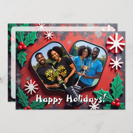 Pickleball🎅Merry Match Point! Feestdagenkaart (Voorkant / Achterkant)