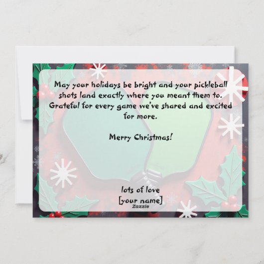 Pickleball🎅Merry Match Point! Feestdagenkaart (Achterkant)