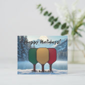 Pickleball🎅Moonlight Dinkmas Feestdagenkaart (Staand voorkant)