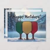 Pickleball🎅Moonlight Dinkmas Feestdagenkaart (Voorkant / Achterkant)