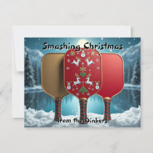 Pickleball🎅Moonlight Smashmas Feestdagenkaart