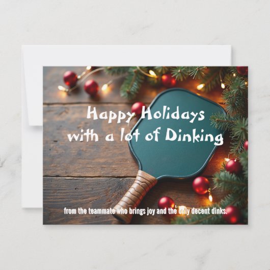 Pickleball🎅Paddle & Pine Holiday Shine Feestdagenkaart (Voorkant)