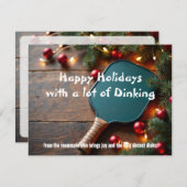 Pickleball🎅Paddle & Pine Holiday Shine Feestdagenkaart (Voorkant / Achterkant)
