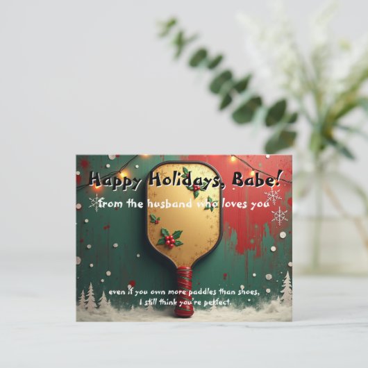 Pickleball🎅Paddles Before Presents Feestdagenkaart (Staand voorkant)