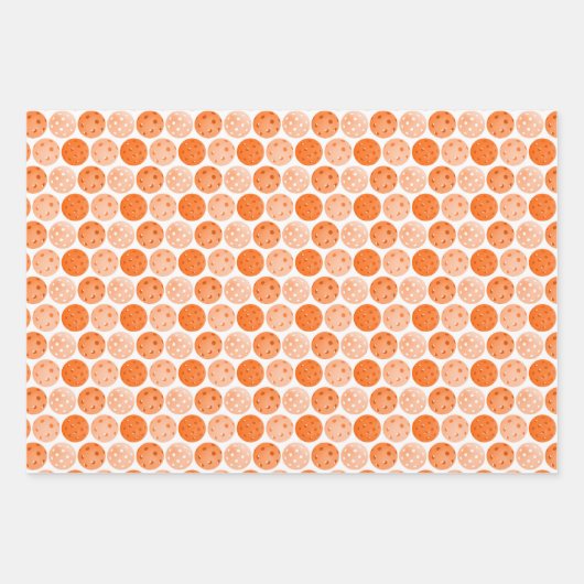 Pickleballs - Groen, Sinaasappel en Blauw op Wit Inpakpapier Vel (Voorkant 2)