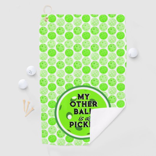 Pickleballs Groen Wit Mijn andere bal is een augur Golfhanddoek (Insitu)