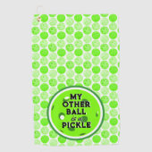 Pickleballs Groen Wit Mijn andere bal is een augur Golfhanddoek (Voorkant)