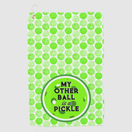 Pickleballs Groen Wit Mijn andere bal is een augur Golfhanddoek