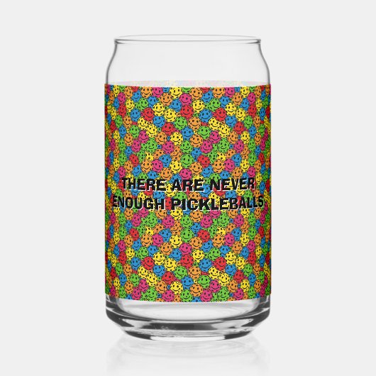 Pickleballs zijn er nooit genoeg blikvorm glas (Voorkant)