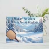 Pickleball🎅Snowball Saves & Paddle Praise Feestdagenkaart (Staand voorkant)