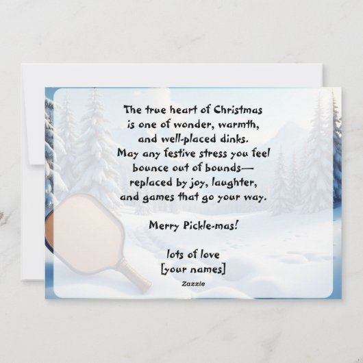 Pickleball🎅Snowball Saves & Paddle Praise Feestdagenkaart (Achterkant)