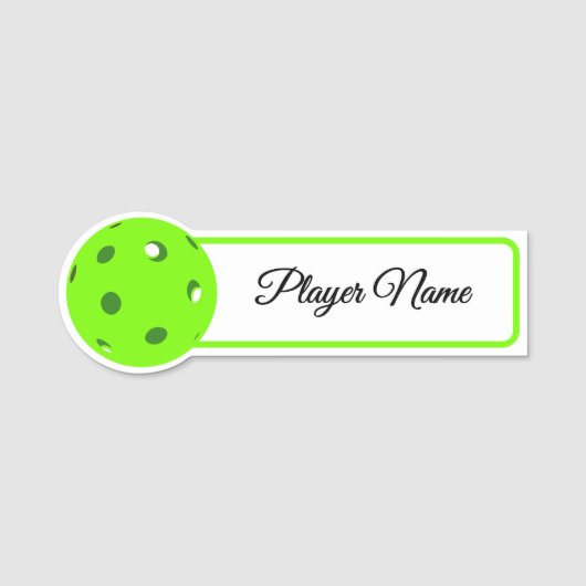 Pickleballspeler Groene Pickleballs Persoonlijk Naamplaatje (Voorkant)