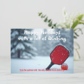 Pickleball🎅Third Shot Drop & Holiday Pop Feestdagenkaart (Staand voorkant)