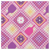 Picklebalpatroon - paars, roze, geel stof (Close Up)