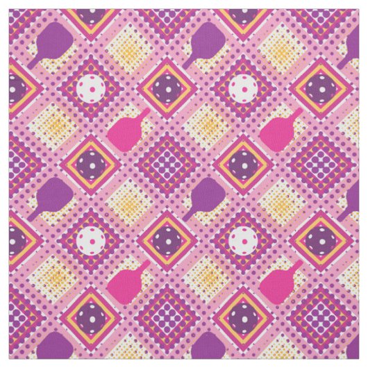 Picklebalpatroon - paars, roze, geel stof (Swatch)