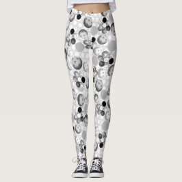 Picklebalpatroon, zwart, wit en grijs leggings