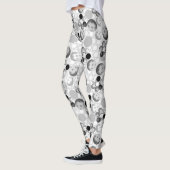 Picklebalpatroon, zwart, wit en grijs leggings (Links)