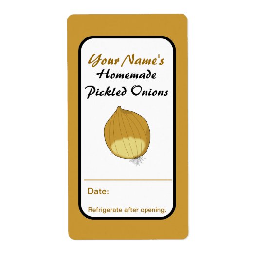 Pickled Onions Custom Canning Jar Labels Naam toev (Voorkant)