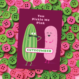 Pickled Pink Grappige Komkommer Valentijnkaart v Notitiekaartje
