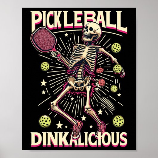 Picklell Halloween Skelet Funny Picklell Paddles Poster (Voorkant)