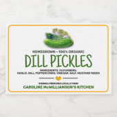 Pickles Canned Food Label Voedselcontainer Etiket (Enkel label)