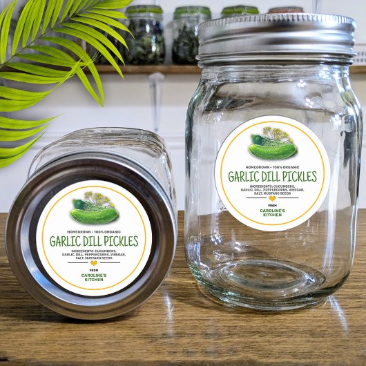 Pickles Canning Jar Label