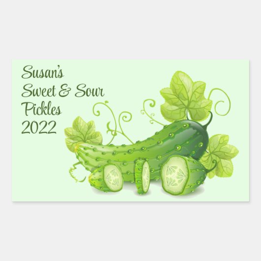 Pickles Design Conserveringslabel Rechthoekige Sticker (Voorkant)