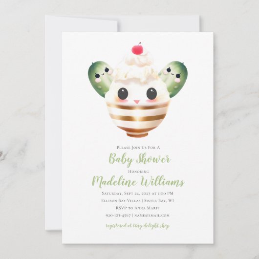 Pickles en Ice Cream Baby shower Invitation Kaart (Voorkant)