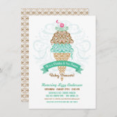 Pickles en Ice Cream Baby shower Invitation Kaart (Voorkant / Achterkant)