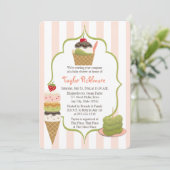 Pickles en Ice Cream Baby shower Invitation Kaart (Staand voorkant)