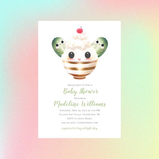 Pickles en Ice Cream Baby shower Invitation Kaart