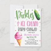 Pickles en Ice Cream Baby shower Invitation Kaart (Voorkant)