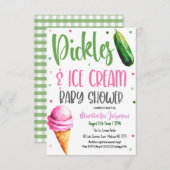 Pickles en Ice Cream Baby shower Invitation Kaart (Voorkant / Achterkant)