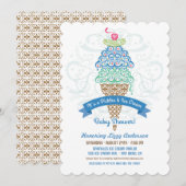 Pickles en Ice Cream Boy Baby shower Invitation Kaart (Voorkant / Achterkant)